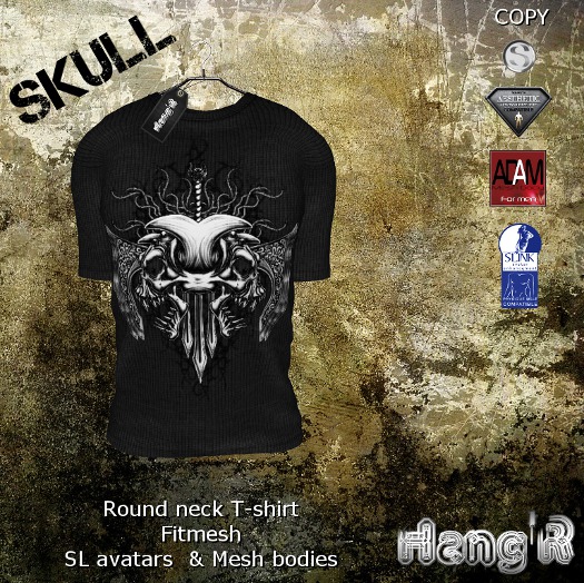 [Hang'R] Skull T-shirt (black) fitted
