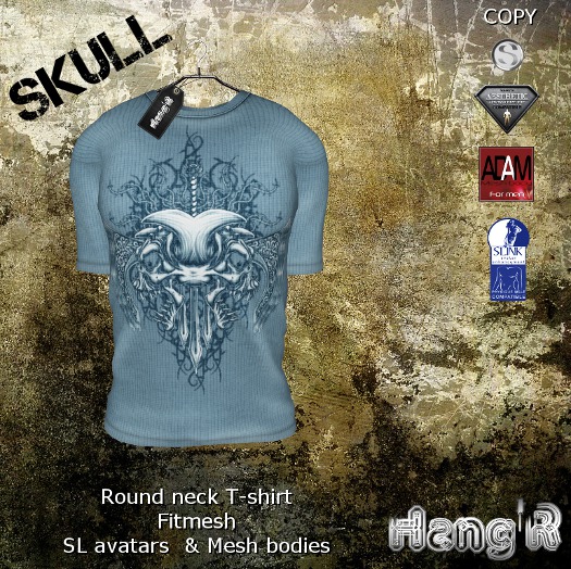 [Hang'R] Skull T-shirt (blue) fitted