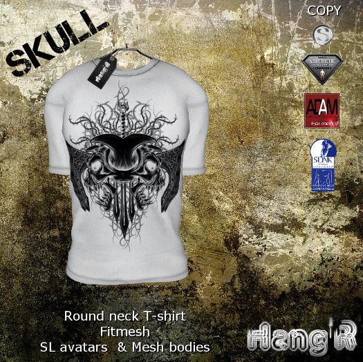 [Hang'R] Skull T-shirt (white) fitted