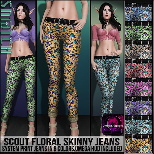 :::Sn@tch Scout Floral Jeans (All Colors):::