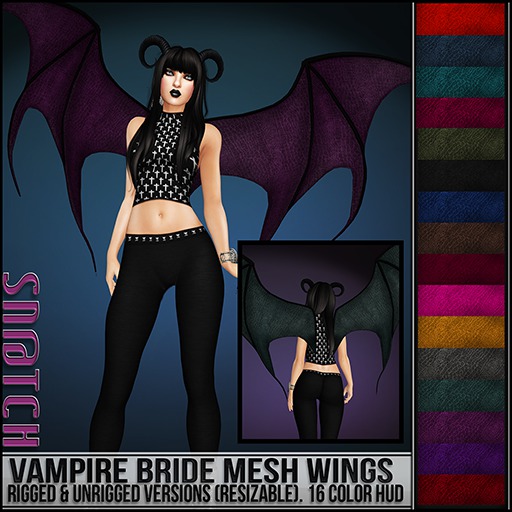 :::Sn@tch Vampire Bride Mesh Wings:::