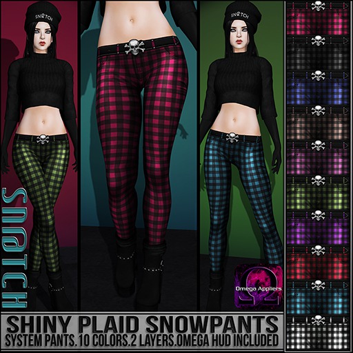 :::Sn@tch Shiny Plaid Snowpants (All Colors):::