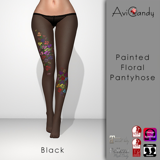 AVICANDY Painted Flower Low-Rise - Black