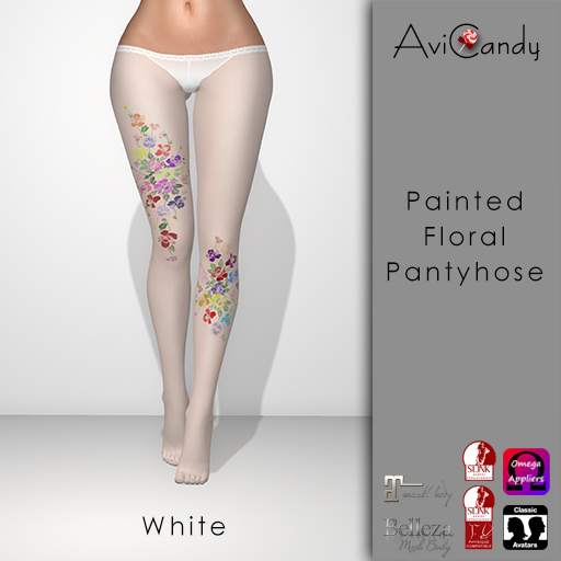 AVICANDY Painted Flower Low-Rise - White