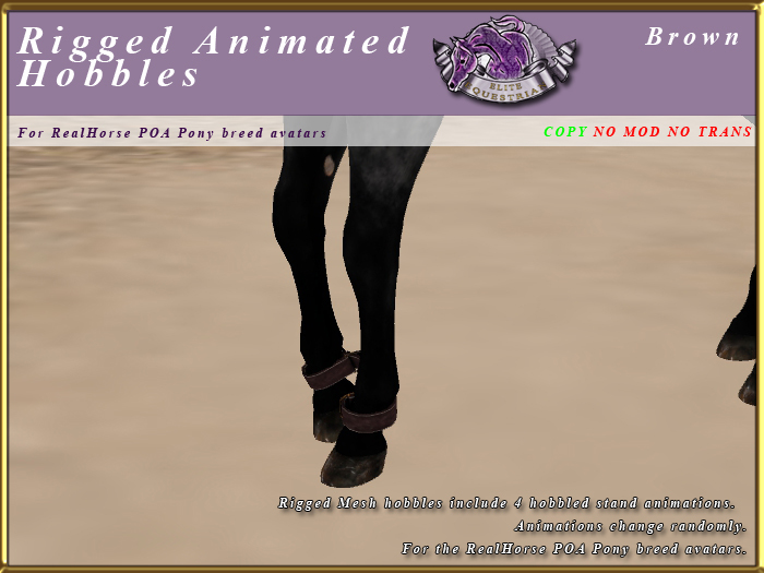 *E* Rigged Animated Hobbles RHPOA Pony [Boxed]  Brown