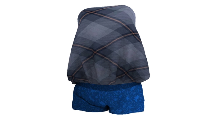 Relaxed Romper -BluePlaid- Bag