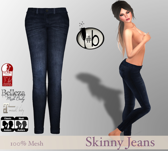 #bubbles Skinny Jeans Dark Blue