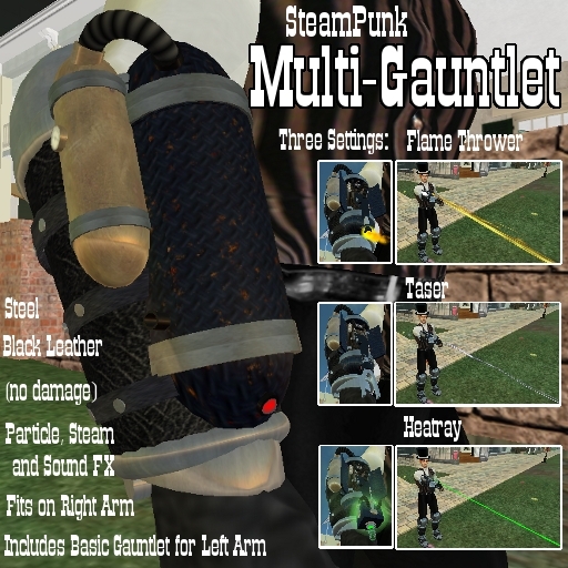 SteamPunk Multi-Gauntlet - Steel Black