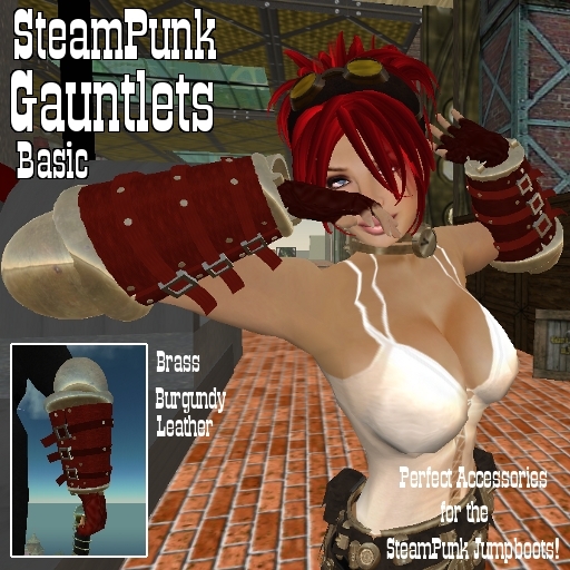 SteamPunk Gauntlets Basic - Brass Burg