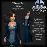 [FPI] Diantha Blue - Lovely Free Woman Medieval Dress with Neclace, Earrings & Shoes