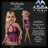 [FPI] Malinda Pink - Lovely Rigged Mesh Top & Shorts with Bracelets and Shoes
