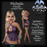 [FPI] Malinda Purple - Lovely Rigged Mesh Top & Shorts with Bracelets and Shoes