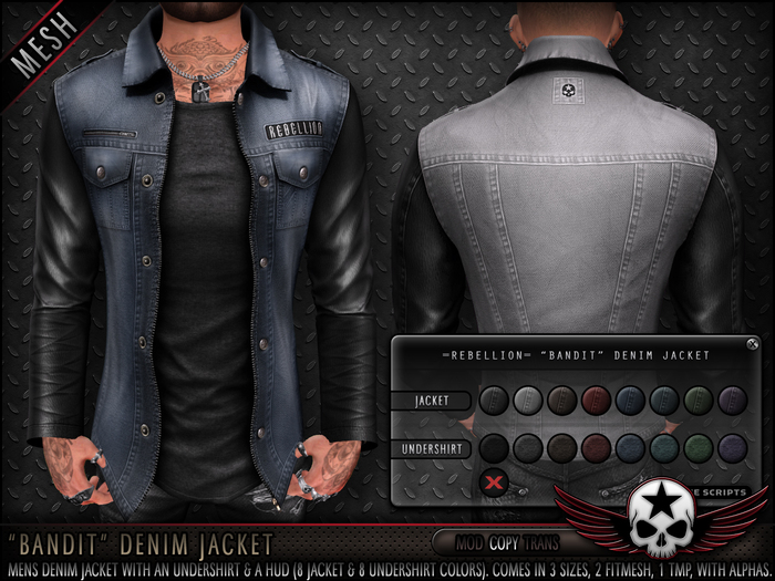 = REBELLION = "BANDIT" DENIM JACKET - DEMO