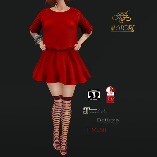 {M.STORE}Dress Lisa Red