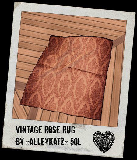 Vintage Rose Rug - ::AlleyKatz:: BOXED