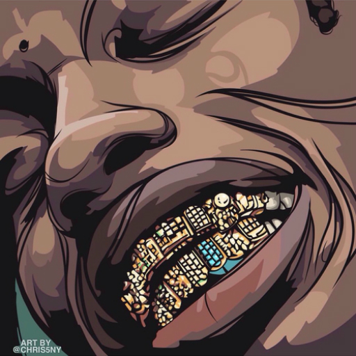 *K* Gold Grillz Poster