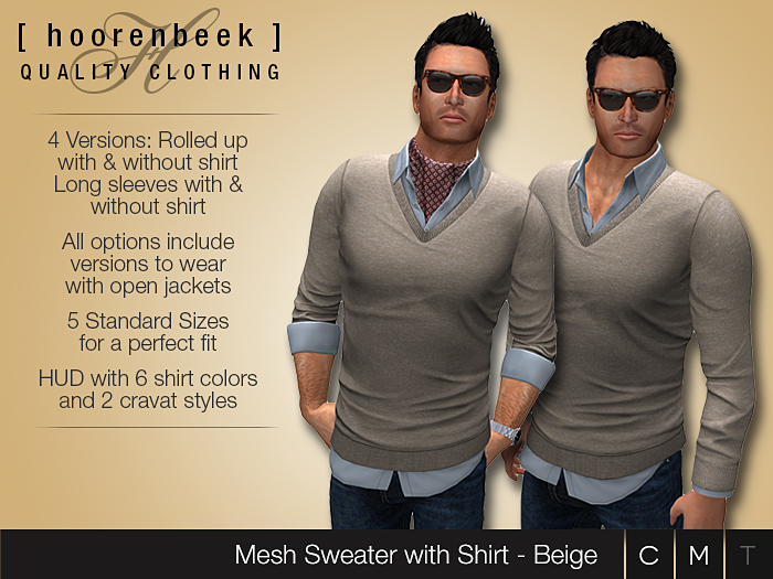 [ hoorenbeek ] Sweater with Shirt - Beige
