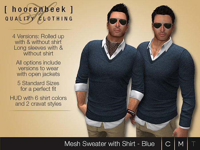 [ hoorenbeek ] Sweater with Shirt - Blue