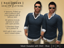 [ hoorenbeek ] Sweater with Shirt - Blue