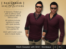 [ hoorenbeek ] Sweater with Shirt - Bordeaux