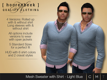 Sweater with Shirt - Lightblue
