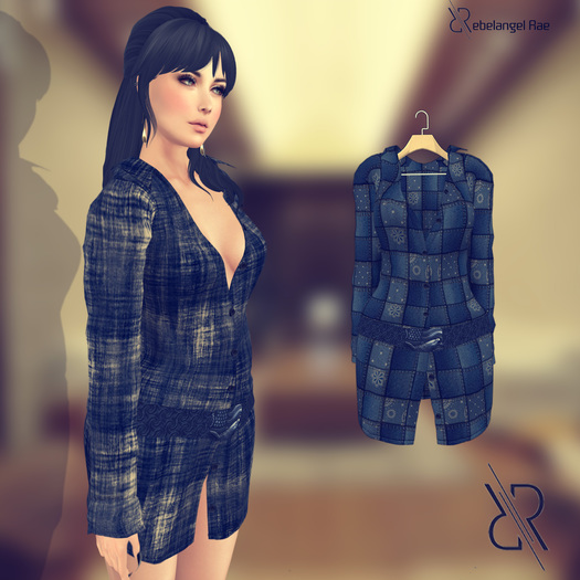 Pixra Brenda Dress Patch Work Blue