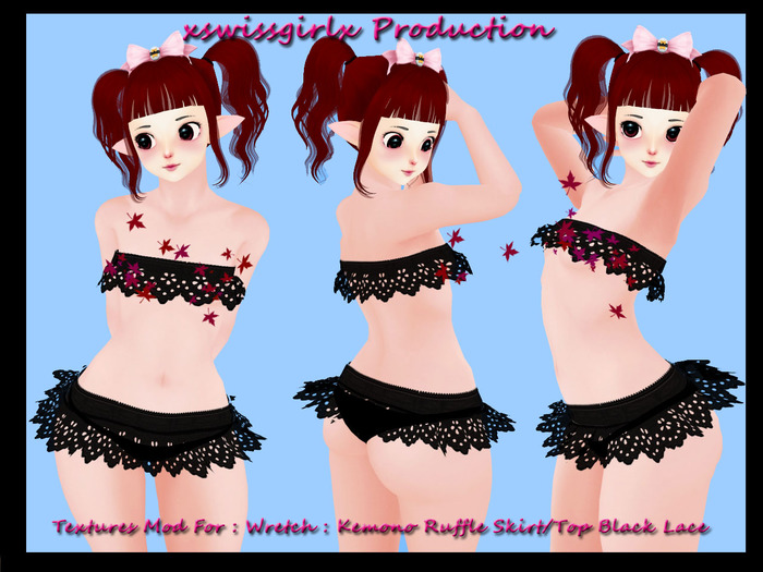 Textures Mod For : Wretch : Kemono Ruffle Skirt/Top Black Lace