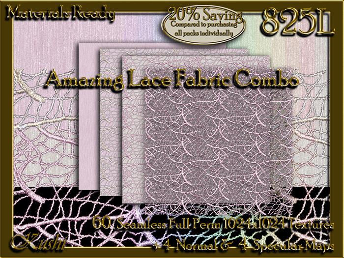!Kushi! AmazingLaceCOMBO Textures -WEAR TO UNPACK