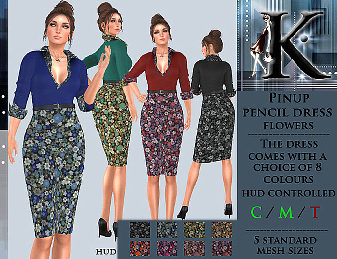Keresma - Pinup pencil dress - Flowers