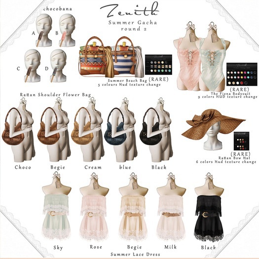 =Zenith=Rattan Shoulder Flower Bag (Begie)