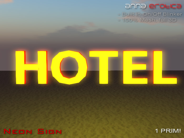 Anna Erotica - Hotel Mesh Neon Sign (box)