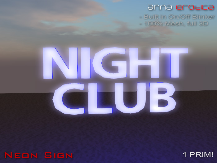 Anna Erotica - Night Club Mesh Neon Sign (box)