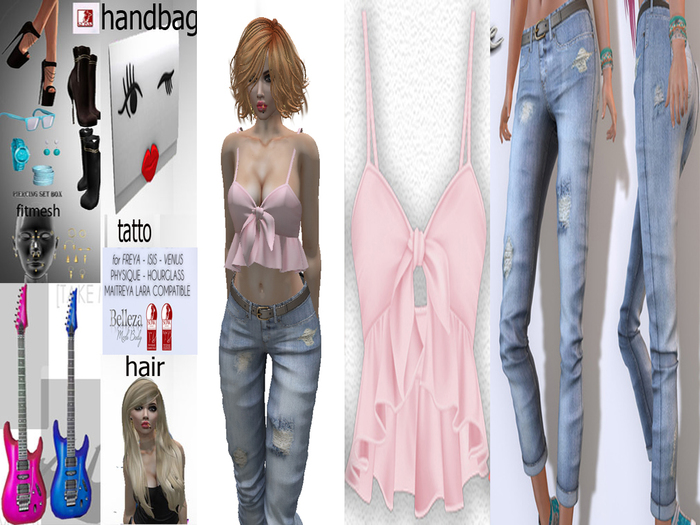 FIRU_FITMESH_JEANS AND TOP SET