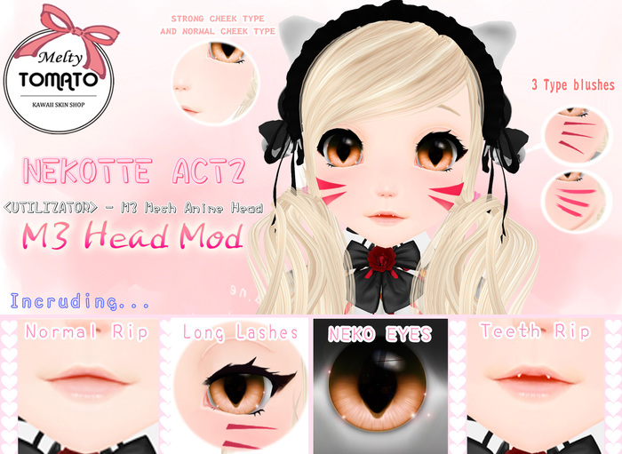 *Melty TOMATO* NEKOTTE ACT2 SKIN for M3 Head