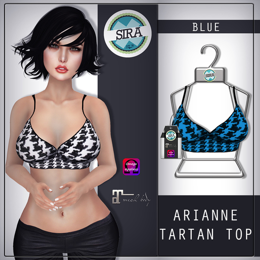 SIRA - [Mesh Body] Arianne Tartan Top - Blue