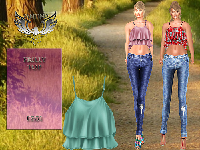 Santino Design-Frilly Top-Green