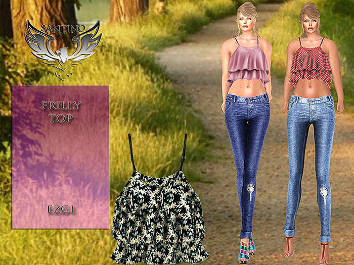 Santino Design-Frilly Top-Patterned