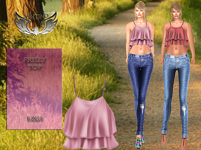 Santino Design-Frilly Top-Pink