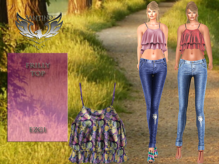 Santino Design-Frilly Top-Purple