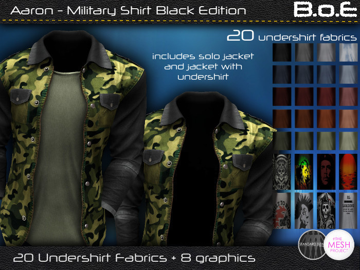 BoE - Aaron Military Shirt Camo Green