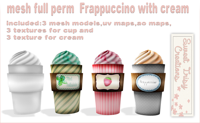 *Sweet Trisy creations * full perm Frappuccino , milkshake cup*