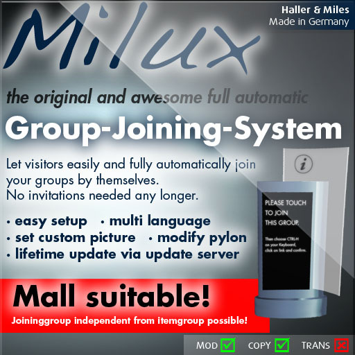 Milux #1 RETRO Group Joining / Group Inviter MULTI LANGUAGE!