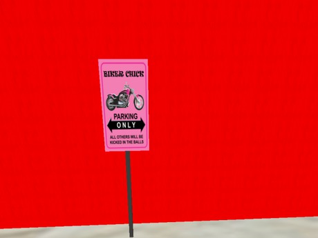Second Life Marketplace - Biker Chick Parking Sign