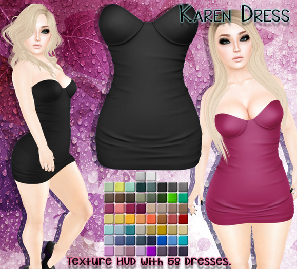 [Syn] Karen Dress (Texture HUD, Maitreya, Physique, Hourglass, Venus, Isis & Freya, materials enabled)