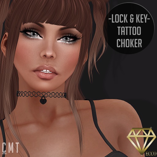 .:ECCO:. Lock & Key Tattoo Choker
