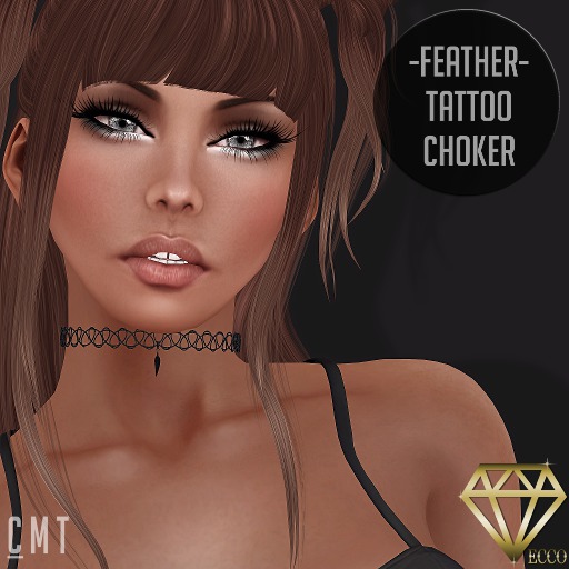 .:ECCO:. Feather Tattoo Choker