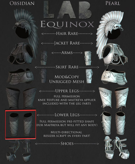 [LAB737] Equinox Lower Legs Obsidian