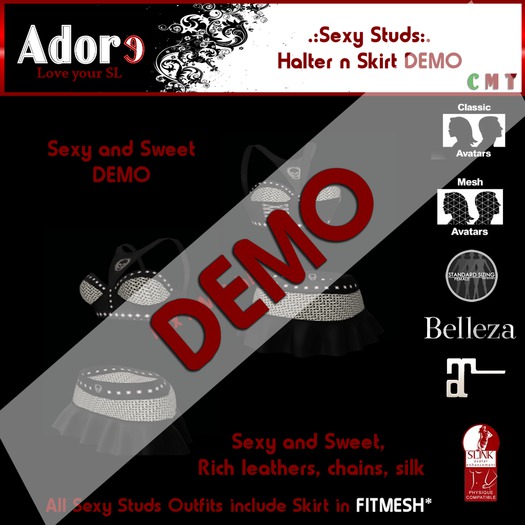 .:Adore:. Sexy Studs Halter n Skirt - DEMO