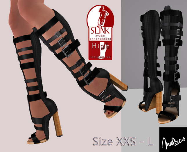 .: MB :.  Slink High Gladiator Boots ~ BLACK ~ [XXS-L]