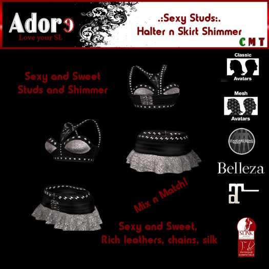 .:Adore:. Sexy Studs Halter n Skirt - Shimmer